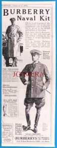 BURBERRY WW1 'Naval Officers Kit' Advert #5 : Antique 1918 Print - Picture 1 of 1