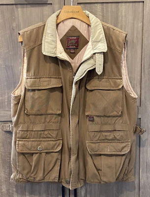 Duxbak Insulated Quilted Duck Canvas Hunting Fishing Vest Men's Medium - Image 1 of 4