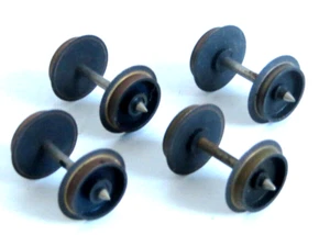 4 x Lima OO / HO darkened metal wheelsets, spares - Picture 1 of 1