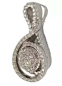 Olivia Diamond Cluster Swirl Cable Pendant in Sterling Silver - Picture 1 of 8