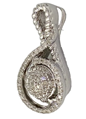 Olivia Natural Diamond Cluster Swirl Cable Pendant in Sterling Silver - Image 1 of 4