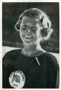 CECILIA COLLEDGE FIGURE SKATING GARMISCH-PARTENKIRCHEN 1936 IMAGE CARD - Picture 1 of 2