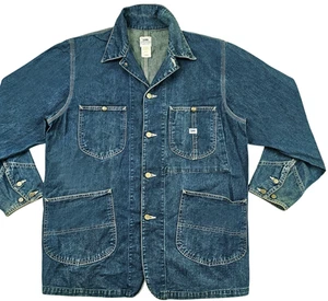 *HOT VTG Men's LEE 0412 REPRO SANFORIZED CHORE SCOVILL DARK Denim JACKET Jeans L - Picture 1 of 14