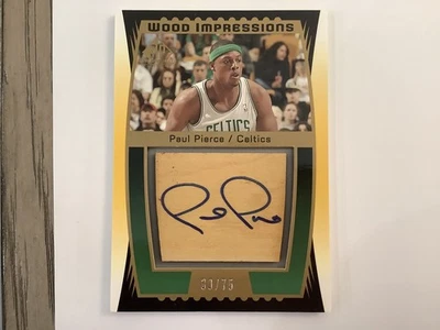 PAUL PIERCE 2004-05 SP Game Used Wood Impressions 30/75 #WI-PP Autograph - Image 1 of 4