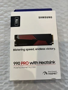 Samsung 990 PRO With Heatsink 1TB - M.2 PCIe 4.0 NVMe SSD BRAND NEW!!!!!!!! - Photo 1/2