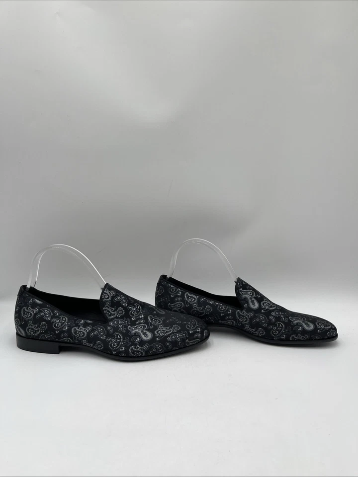 Men’s Magnanni Paisley Smoking Slippers Loafers Black Size 8M - Image 1 of 4