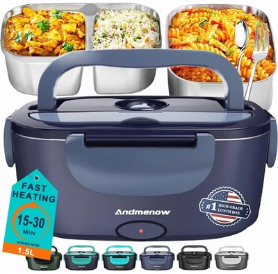 Fiambrera Climatizada para Adultos - Fiambrera Eléctrica 80W 1.5L con 12/24/110V, Po... Foto 1 de 4