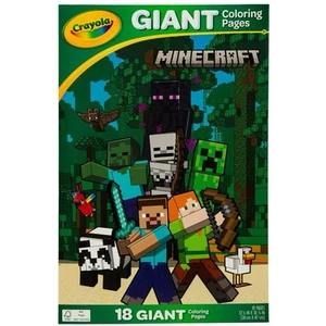 🔥Crayola MINECRAFT Movie Giant Jumbo 18 Coloring Pages 12” X 19”Official NEW - Picture 1 of 2