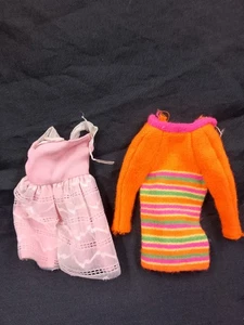Vintage Barbie Skipper Kleidung Pink Party Dress & Skimmy Stripes 1968 Mattel  - Bild 1 von 10