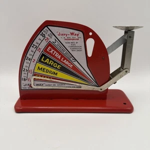 Vintage Jiffy Way Egg Scale Original Decal Red Kuhl Corporation Flemington NJ. - Picture 1 of 7