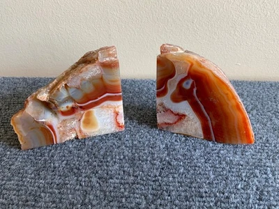 Natural Organge Agate Small Bookends - Image 1 of 3