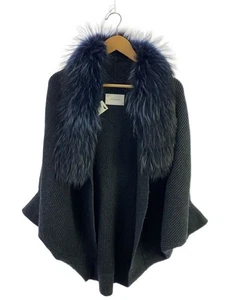YVES SALOMON Cardigan Fur Combination GRY Used - Picture 1 of 6