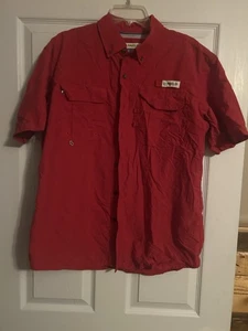 Magellan Men’s Fish Gear Short Sleeve Shirt, Red, Size Medium - Picture 1 of 1