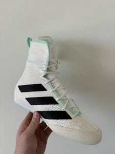 Adidas Box Hog 3 White / Mint Green Boxing Boots Size 8 US / 7.5 UK EUC GX2815 - Picture 1 of 8