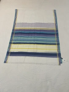 Nuevo Talbots Azul Rayas Transparente Bufanda Algodón Seda Mezcla Ligero Envoltura Clásico - Imagen 1 de 18