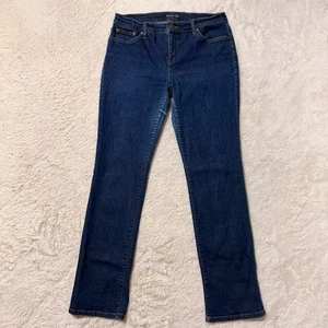 Lauren Ralph Lauren Jeans Damen 10 Dark Wash Denim Straight Leg - Bild 1 von 13