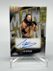 2025 Topps Chrome WWE AJ Styles Main Event Autografo Nero Rifrattore /10 - Foto 1 di 2