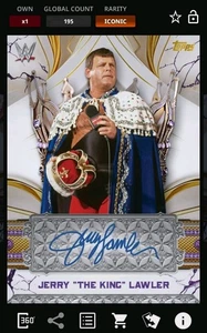 [Digital] Topps Slam Jerry The King Lawler Reverence Purple Crowned Sig Iconic - Picture 1 of 2