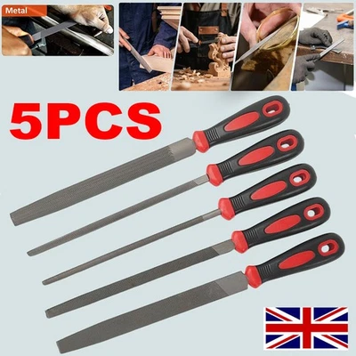 6” 5pcs Engineers File Set - Square, Flat, Half Round, Round & Triangular UK - Image 1 of 4