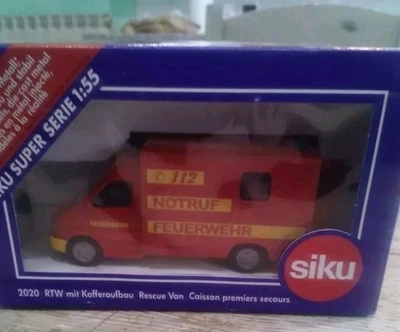 Siku Super 1:55 Art 2020 Mercedes Sprinter Rescue Van Notruf Feuerwehr  - Immagine 1 di 4