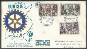 TUNISIA 1955 '' ROTARY INTERNATIONAL ''  YV 390-392 on FDC (ΜΕΞ 143) - Picture 1 of 1