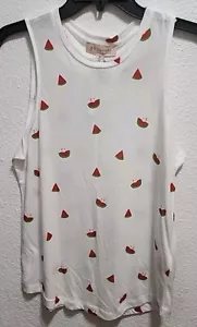 Camiseta sin mangas con estampado de sandía Philosophy nueva con etiquetas - Talla XL Ligera Suave Preppy Genial - Imagen 1 de 10
