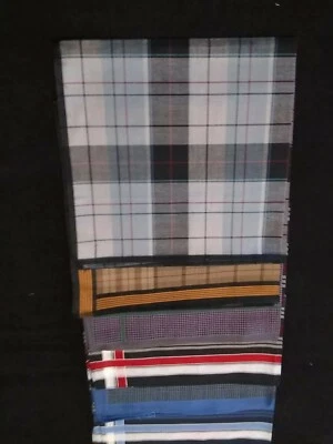 6 QUALITY Mens Handkerchiefs Hankies Hankerchief Cloths 100% Cotton 17"x 17" B   - Image 1 of 4