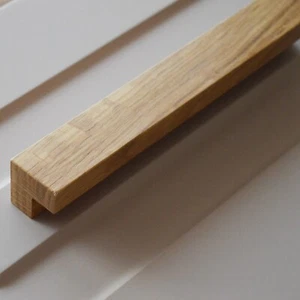 Möbelgriff Holzgriffe Tür BLA=64/96/128mm Holz aus lackiert Eiche Hochwertiger - Picture 1 of 6
