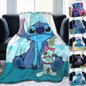Child Adult 3D Lilo and Stitch Cartoon Sofa Blanket Plush Soft Throw Blanket - Picture 1 of 17