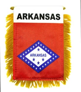 Arkansas State Mini Banners - Perfect for Rearview Mirrors & Room Decor - Picture 1 of 4