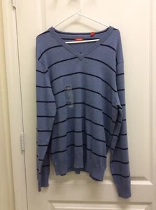 Suéter azul a rayas IZOD manga larga para hombre talla grande*nuevo con etiquetas* - Imagen 1 de 2