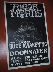 RIGOR MORTIS, DOOMSAYER, 1980s heavy/thrash metal rock concert poster, Houston - Picture 1 of 2