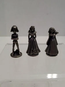 Lot of 3 Metal Pewter Disney 2001 Monopoly Game Piece Replacement or Collectable - Picture 1 of 9