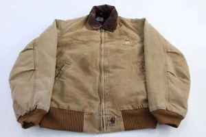 Carhartt Logo Patch Tan Santa Fe Zip Up Jacket - Picture 1 of 4