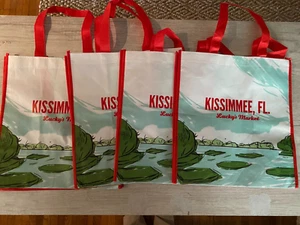 Lot Of 4 Lucky's Market Kissimmee, FL Medium Reusable Shopping Bags Store Closed - Picture 1 of 6