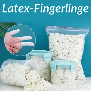 Latex-Gummi-Fingerlinge Fingerschutzer Schutzhandschuhe Fingerschutz Fingerhülle - Picture 1 of 9