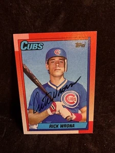 Rick Wrona 1990 Topps 187 Rookie Chicago Cubs Autographed Signed Baseball Card - Picture 1 of 2