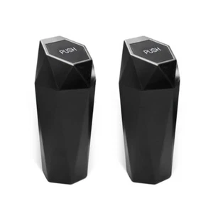 2pcs Car Trash Can With Lid Mini Plastics Portable Auto Garbage Can Small Leakpr - Picture 1 of 7