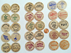 30 Scouting Wooden Nickles 2 Ea. Of 15 Different Oa, Troop, District, Noac, Camp