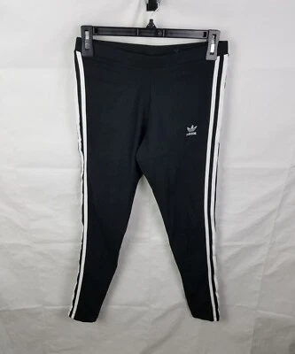 Adidas Leggings Para Mujer Pequeños Negros Blancos Originales 3 Rayas Atléticos CE2441 Foto 1 de 4
