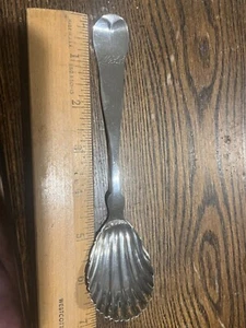 c.1850 Boston MA McKay Spear & Brown Coin Silver shell sugar spoon - Picture 1 of 3