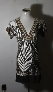 REBECCA BEESON Brown Modal V-Neck Top Size 0 NWT - Picture 1 of 6