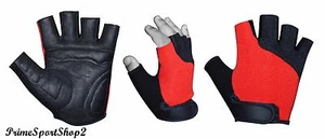 REAL LEATHER PADDED PERFORATE PALM CYCLING GYM TRAINING SPORTS WHEELCHAIR GLOVES - Bild 1 von 6