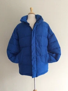 Mens Urban Outfitters Shore Leave, Blue Puffa Zip Jacket with Rain Hood Size M - Picture 1 of 9