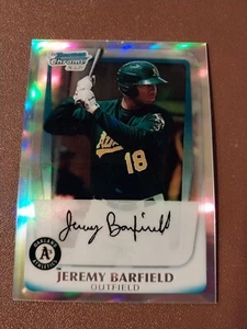 2011 JEREMY BARFIELD BOWMAN CHROME ROOKIE REFRACTOR CARD RC /799 OAKLAND A'S  - Picture 1 of 2