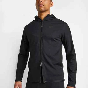 SUDADERA CON CAPUCHA NIKE TECH POLECE CON CREMALLERA COMPLETA TRIPLE NEGRA REINO UNIDO PARA HOMBRE TALLA X PEQUEÑA PESO LIGERO - Imagen 1 de 4