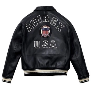 Men’s Bomber Jacket Handmade Genuine Lambskin Leather USA Aviator Style Jacket - Picture 1 of 4