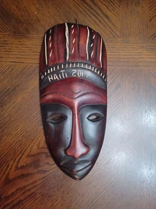 12" MADERA TRIBAL MÁSCARA HAITÍ 2017 - Imagen 1 de 6