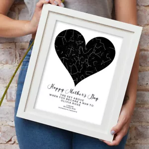 Stampa mappa stellare cuore personalizzata regalo San Valentino matrimonio fidanzamento compleanno - Foto 1 di 13