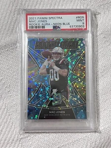 MAC JONES 2021 PANINI SPECTRA #RO-5 MINT 9 ROOKIE AURA NEON BLUE - Picture 1 of 5